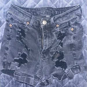 American eagle black jean shorts